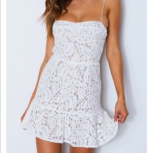 White Fox Venice Lace Minidress Off-White
